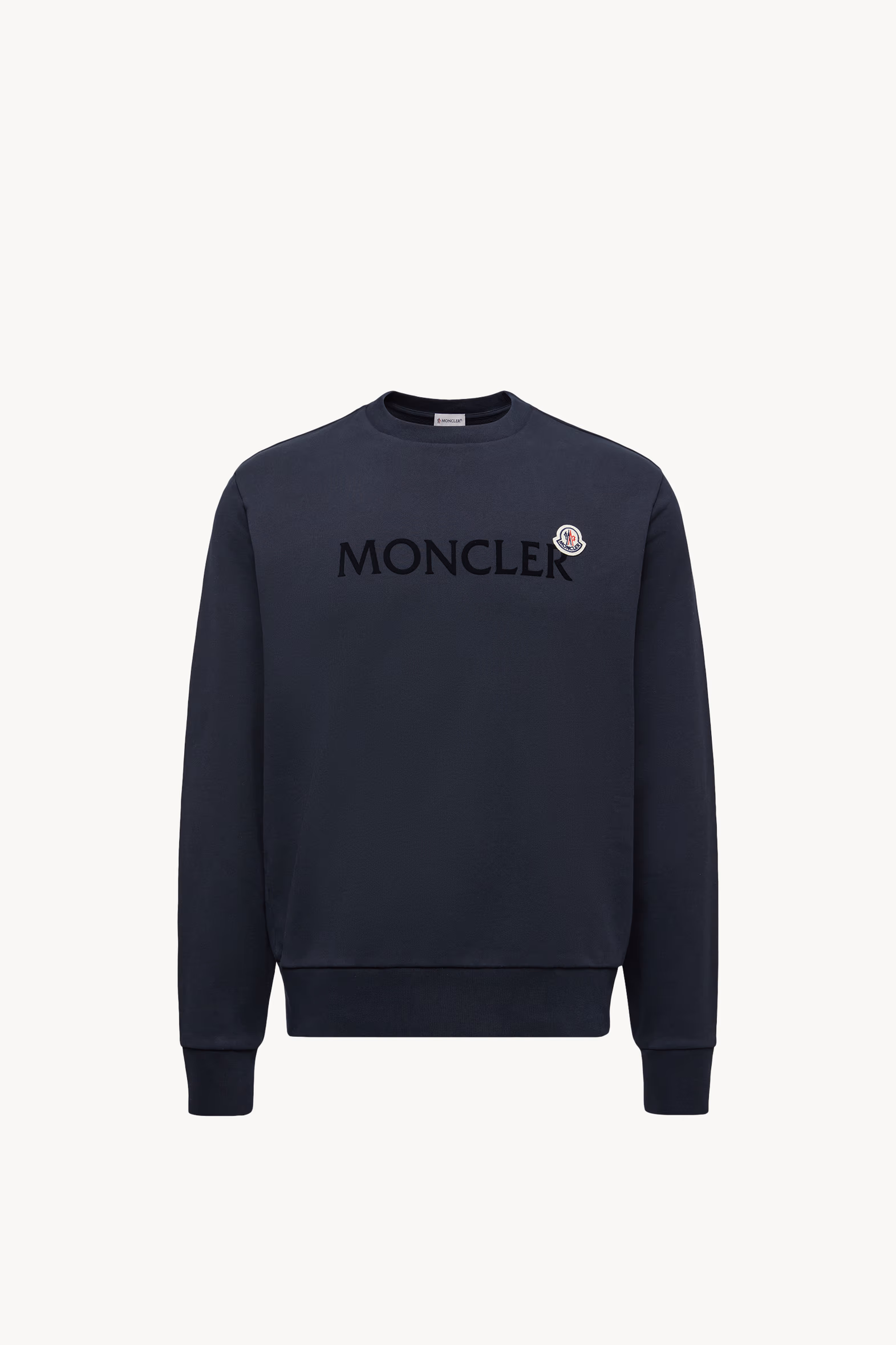 Sweat en coton avec logo Hommes Bleu Nuit Moncler 2